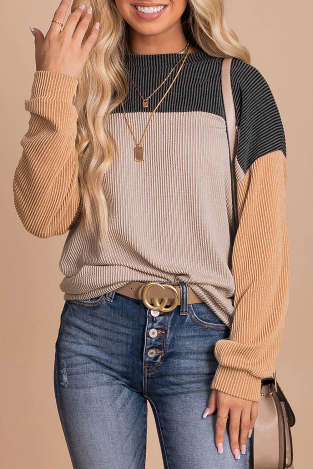 Color Block Pullover Top
