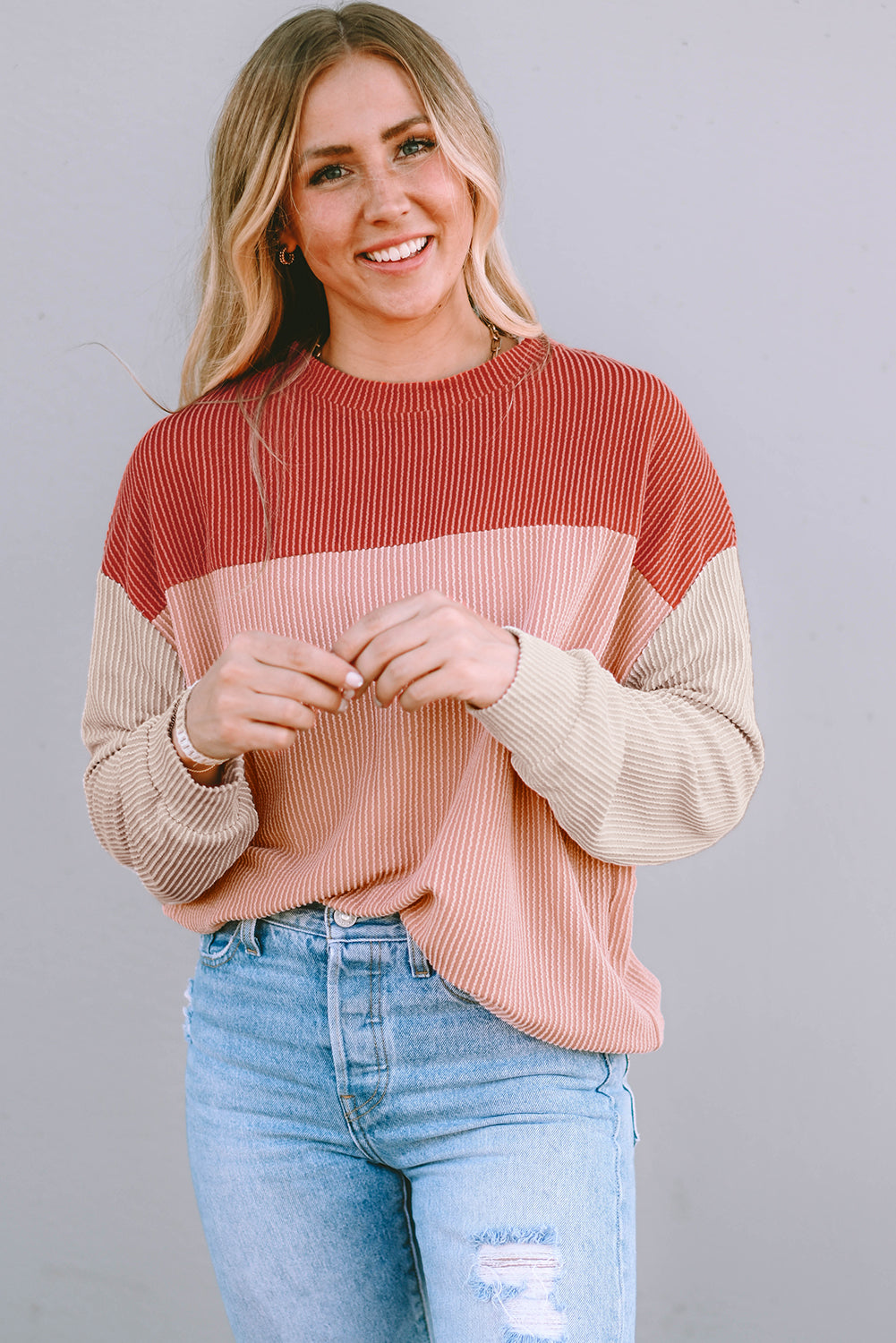 Color Block Pullover Top