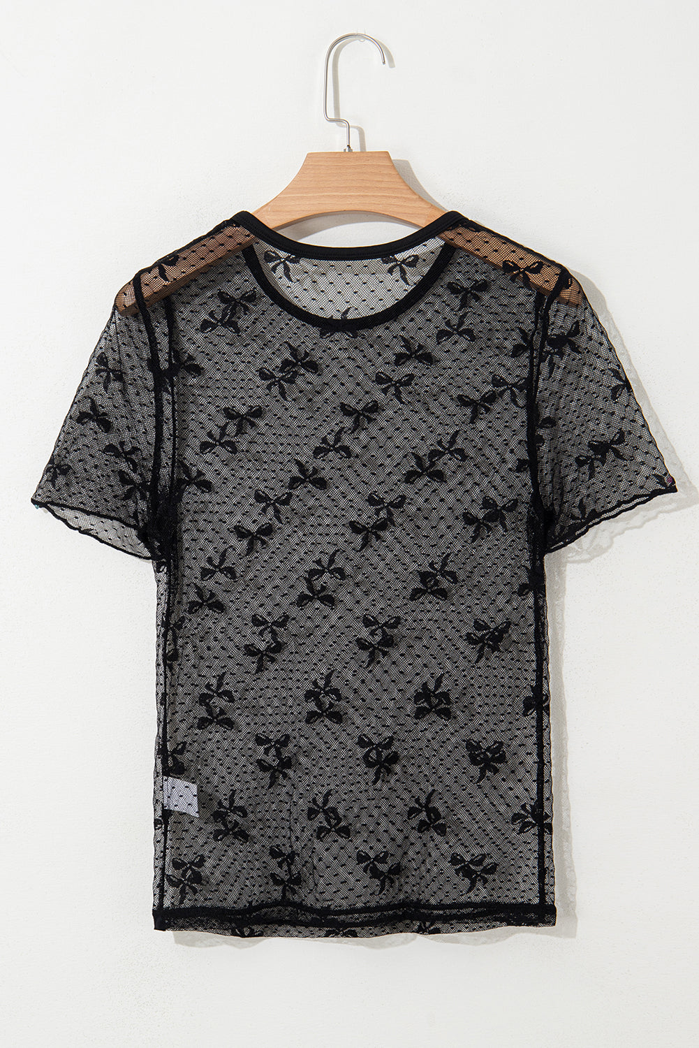 Bow Knot Dotted Mesh Blouse