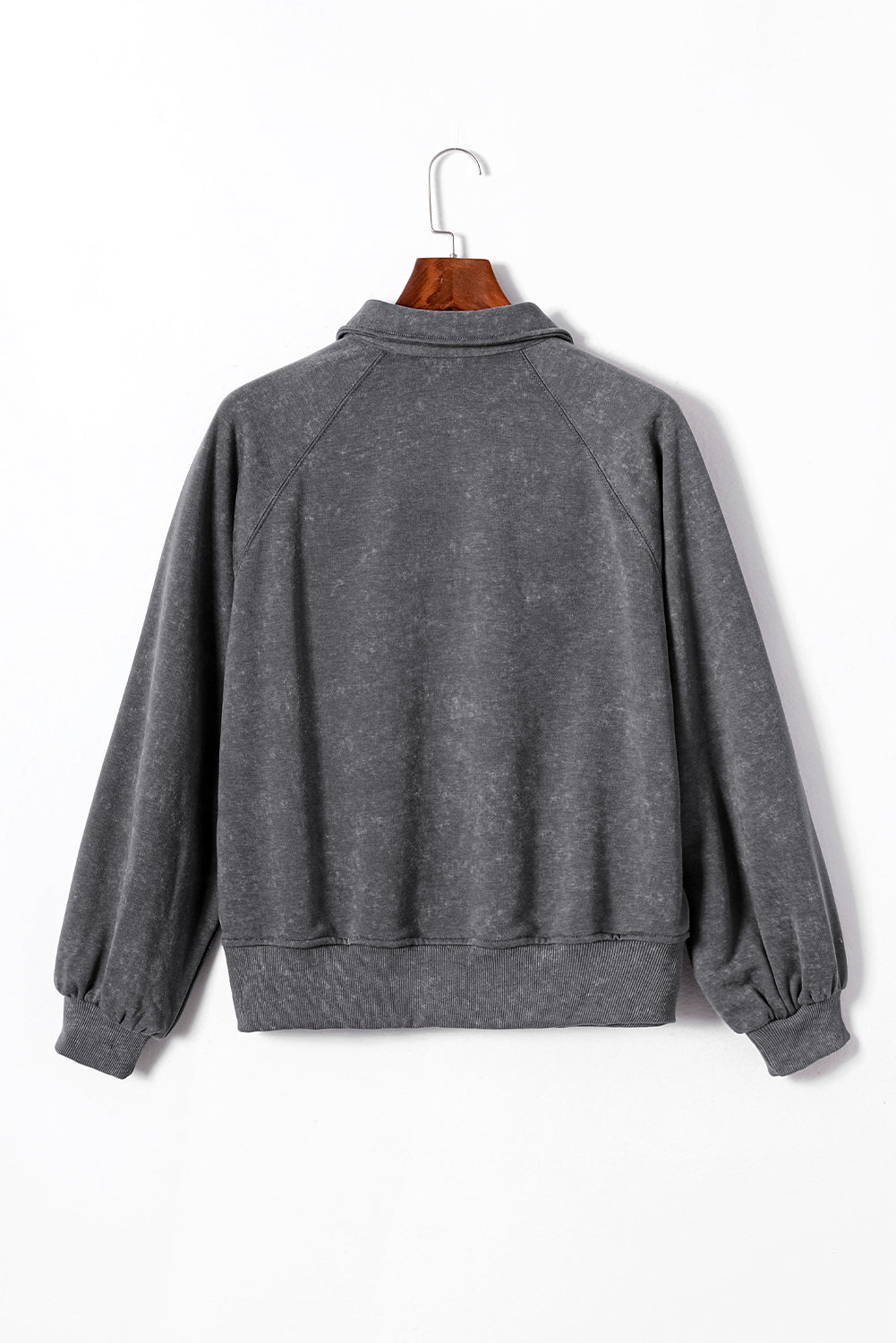 Gray Lantern Sleeve Pullover Sweatshirt