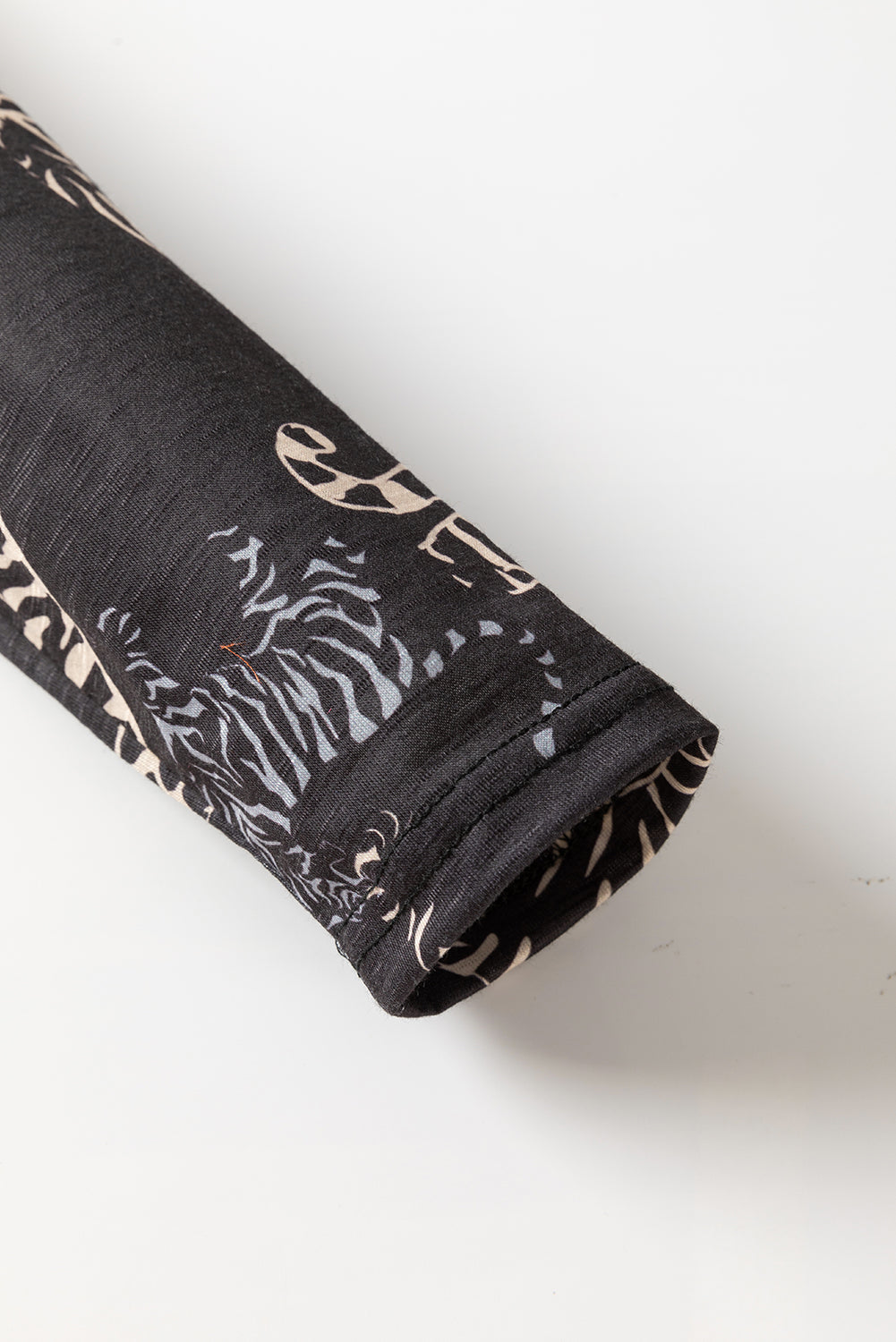 Black Tiger Print Button Front Cardigan