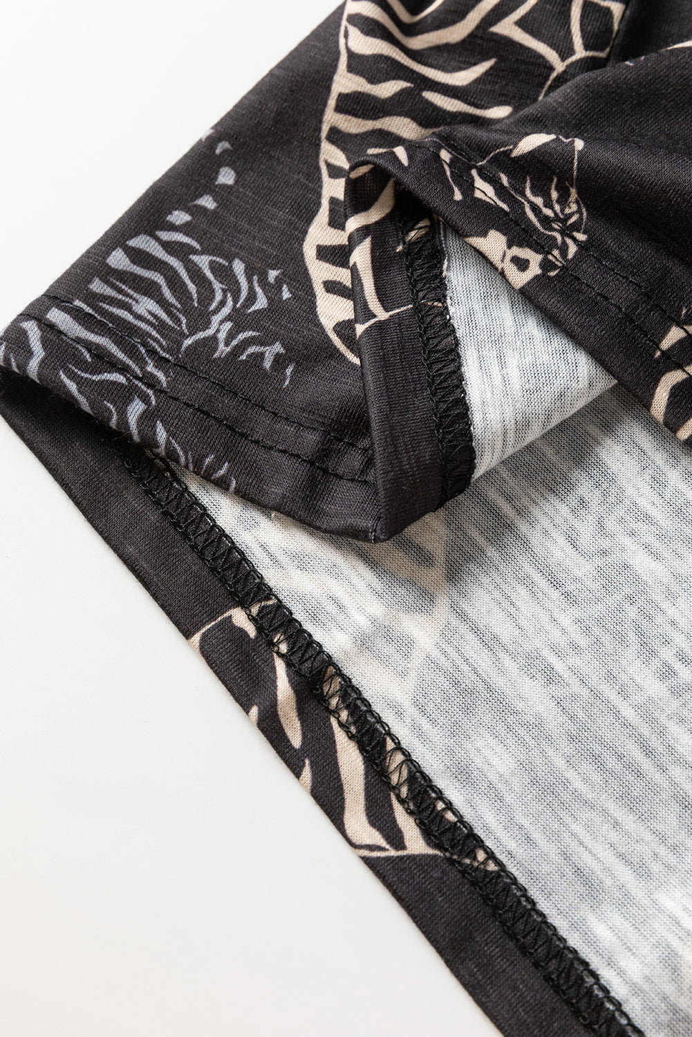 Black Tiger Print Button Front Cardigan