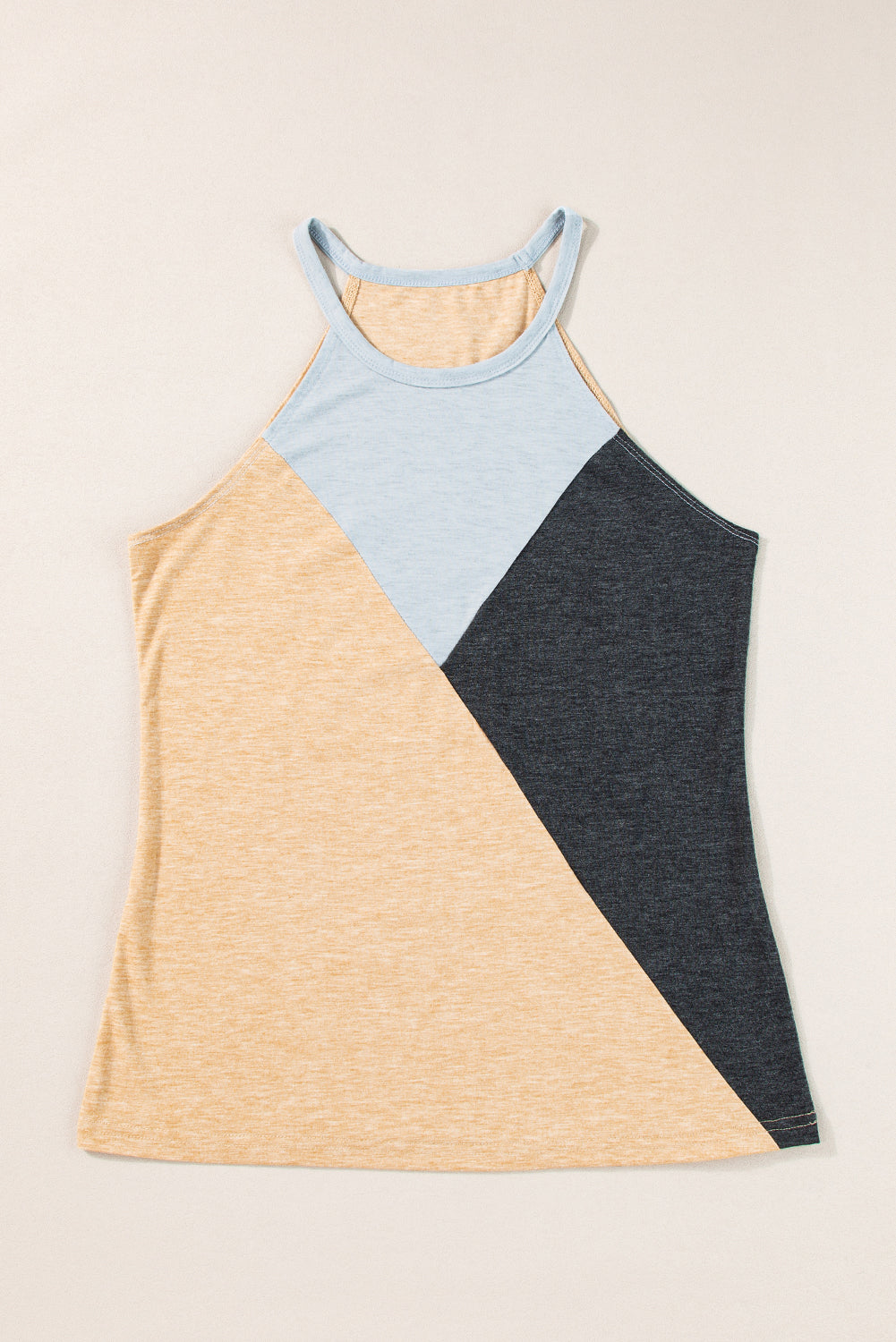 Geometric Color Block Sleeveless Top