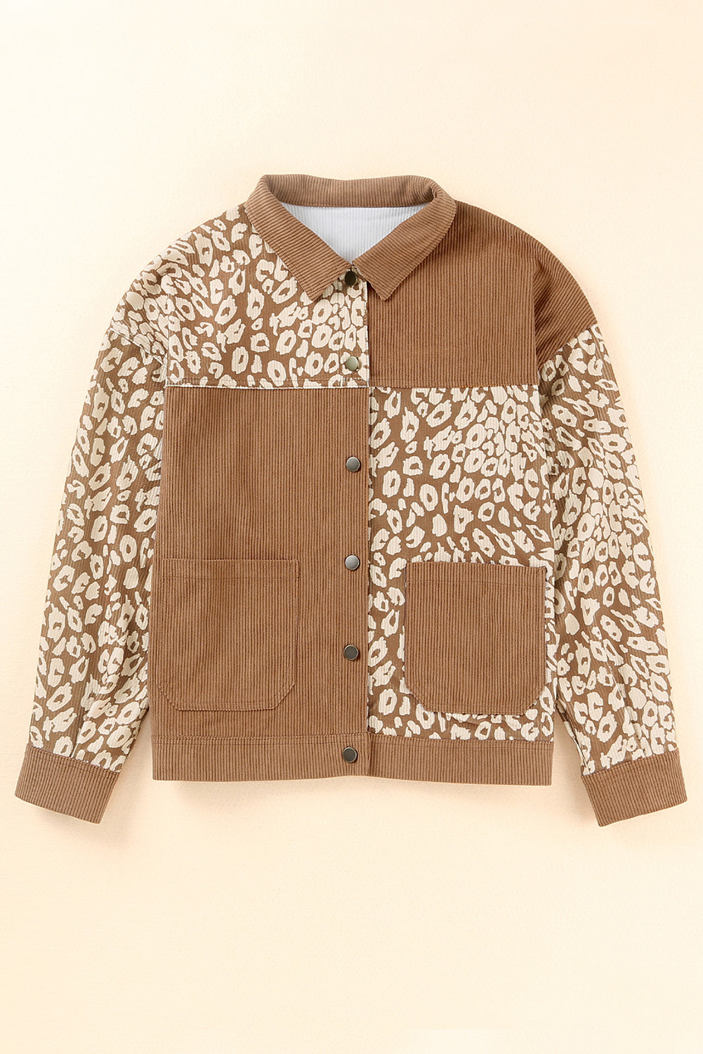 Leopard Print Corduroy Jacket