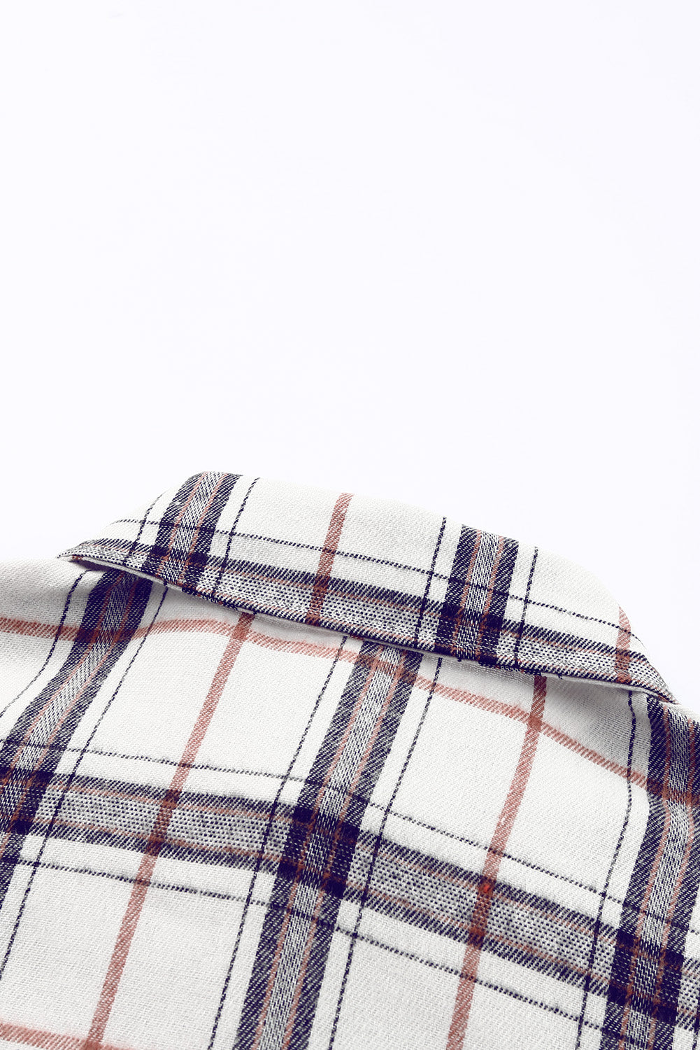 White Oversized Plaid Flannel Shacket