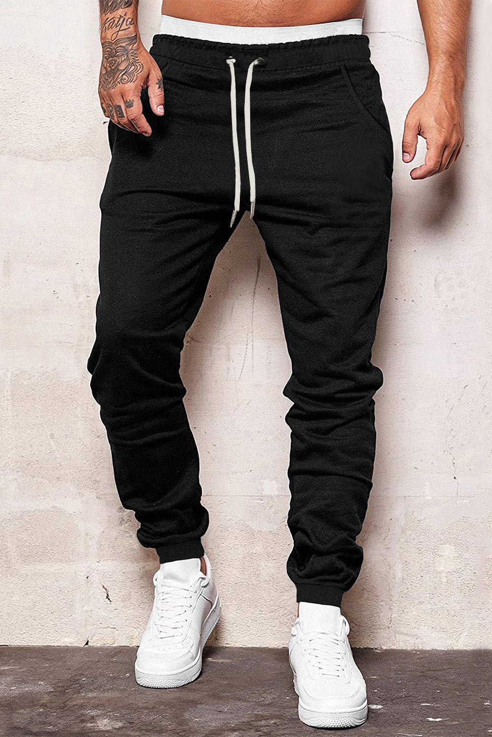 Drawstring Elastic Waist Joggers