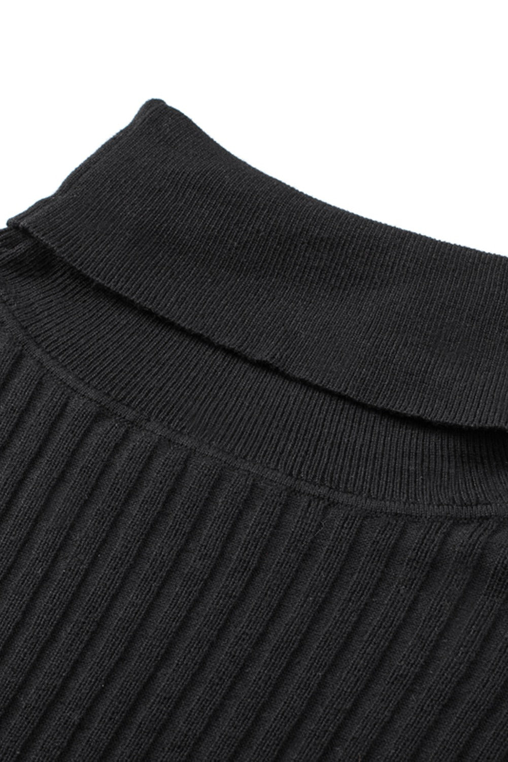 Classic Rib Knit High Neck Sweater