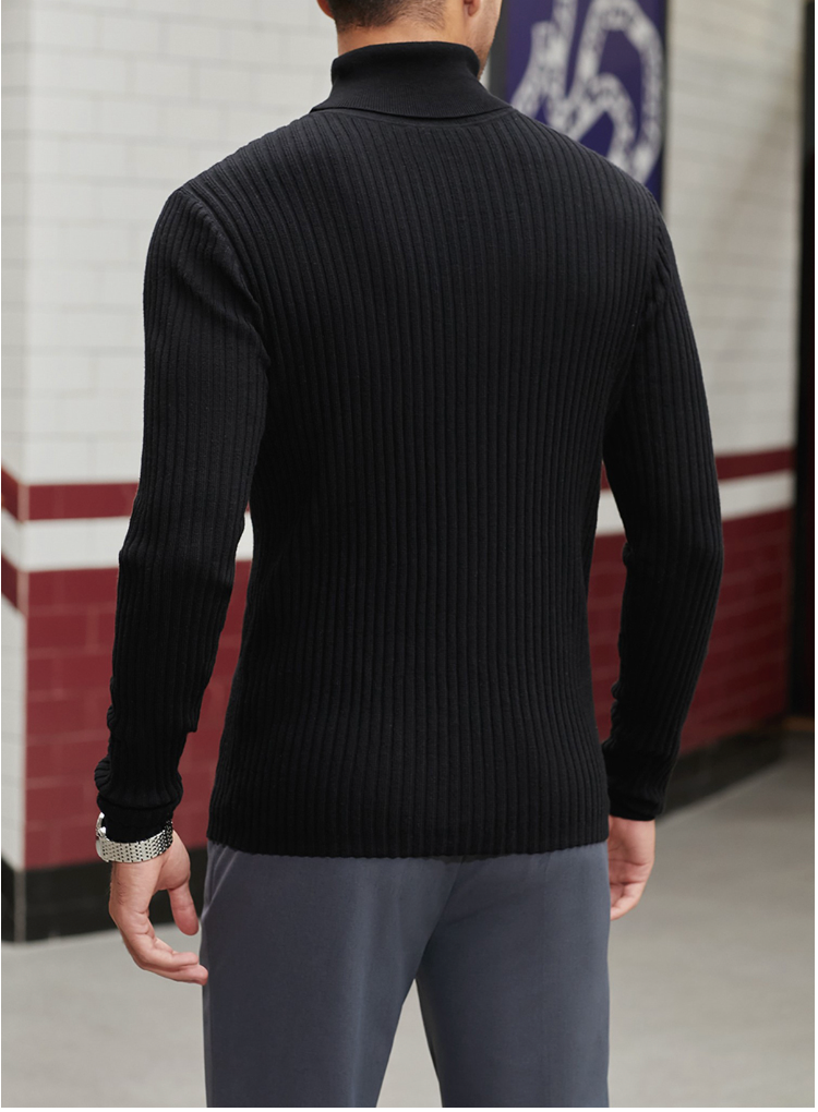 Classic Rib Knit High Neck Sweater